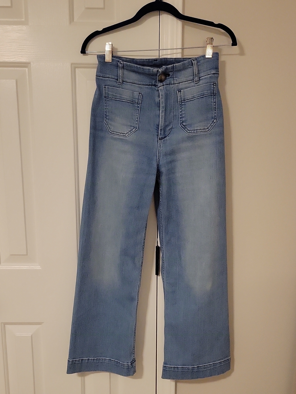 Pilcro and the Letterpress Light Blue Wide-Leg Jeans